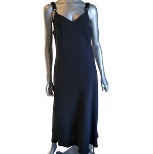 311. Evan-Picone Elegant Black Midi Dress w/rhinestone adornments - Sz 16